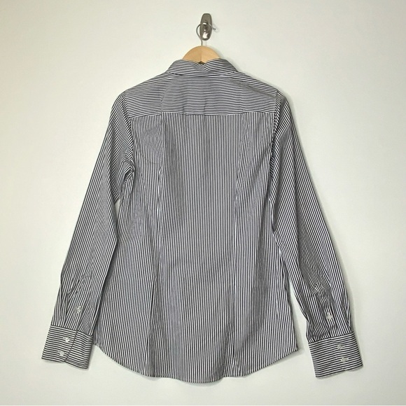 J. Crew Striped Collared Button Down Shirt. Size TM. Black. (NWT). - Picture 2 of 6